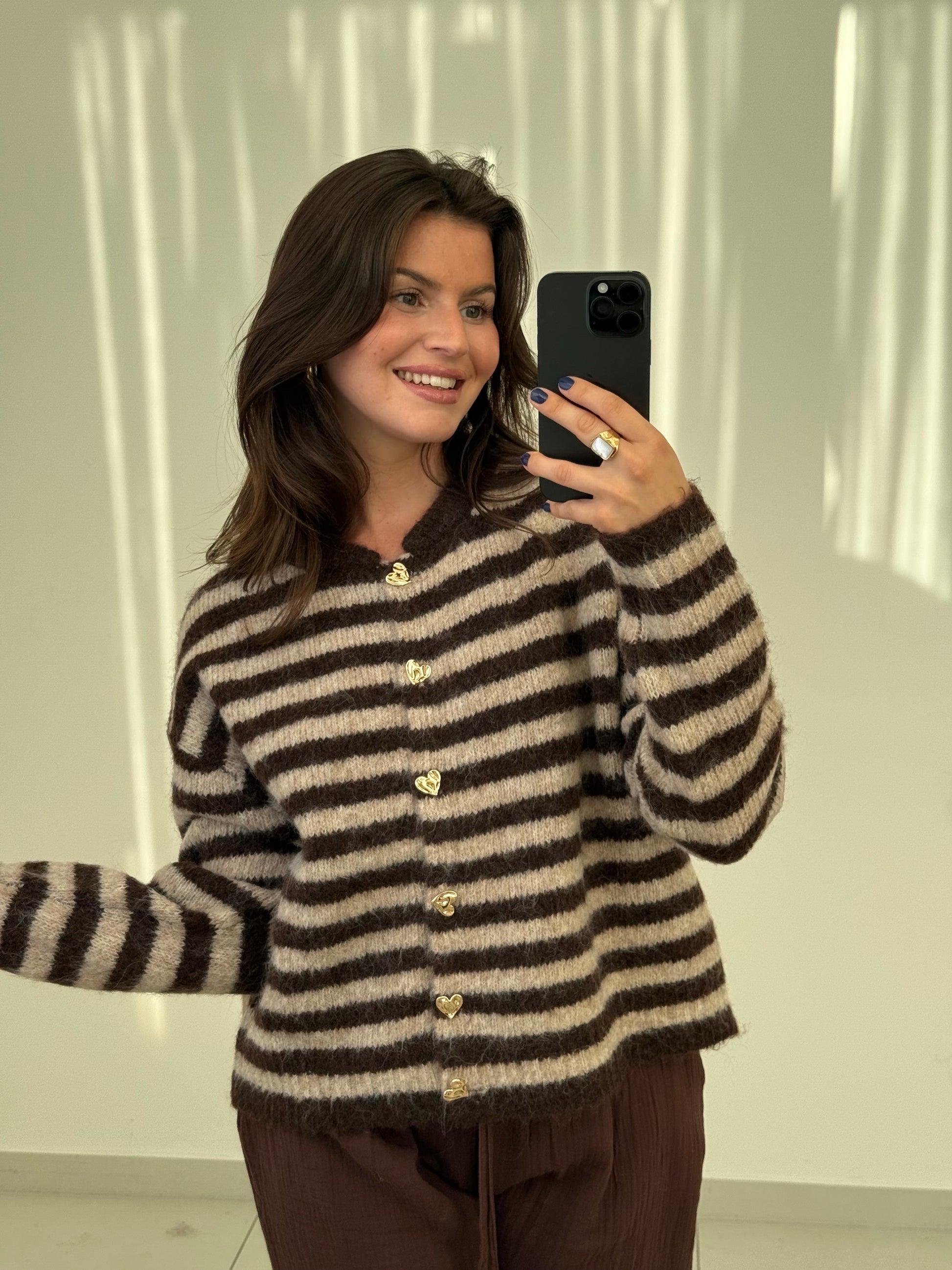 Strickjacke Stripes & Hearts
