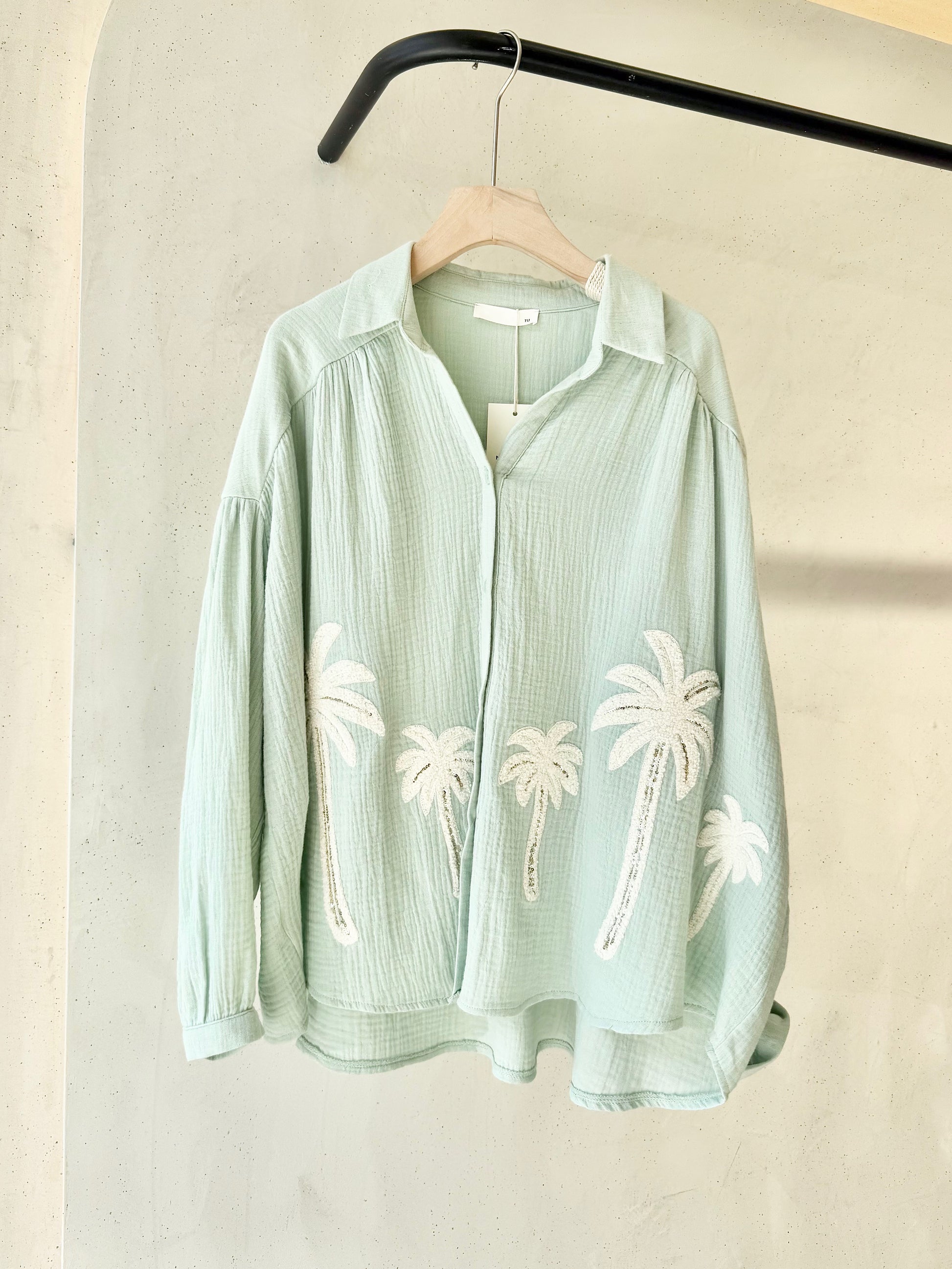 Musselin Bluse “Palm Beach”, versch. Farben
