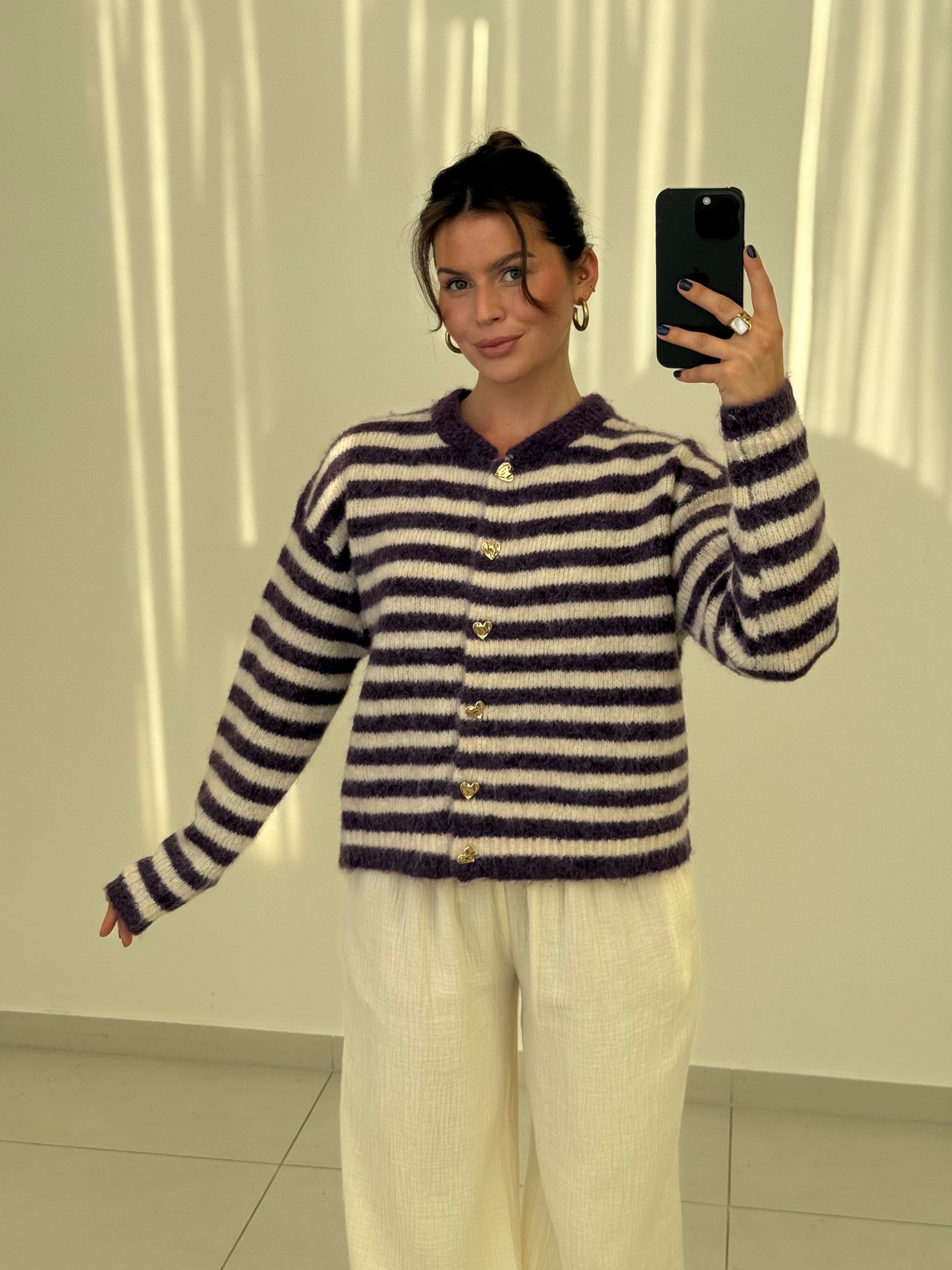 Strickjacke Stripes & Hearts