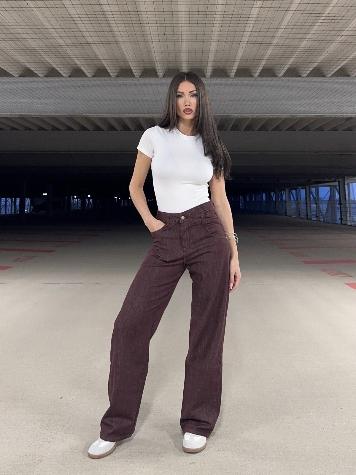 Straight leg Jeans asymmetrisch