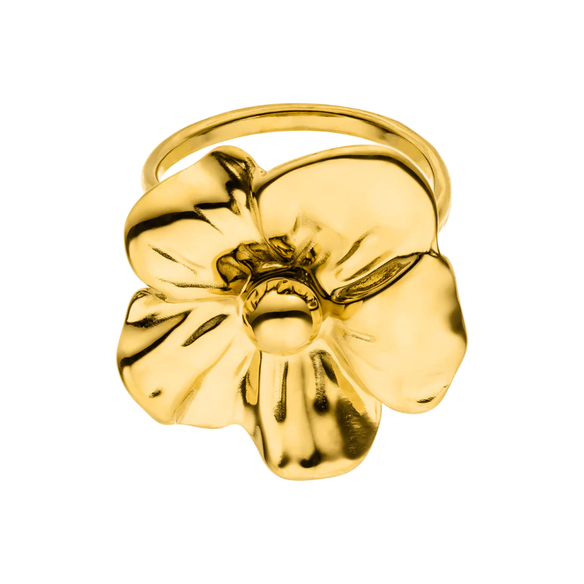 Hi-Life Nereya Flower Ring 14K vergoldet