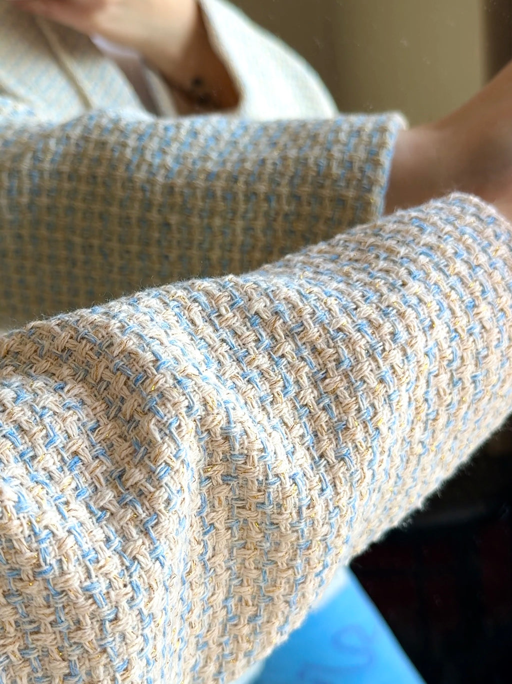 Tweed Blazer mit Kapuze