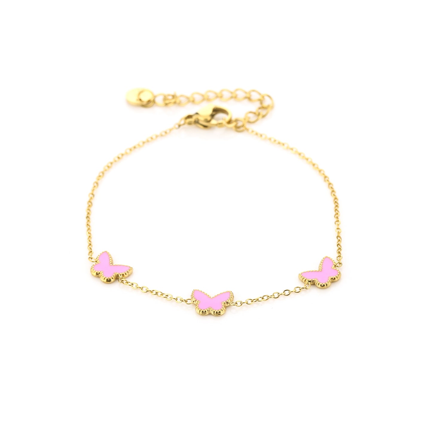 Goldenes armband mit rosa 