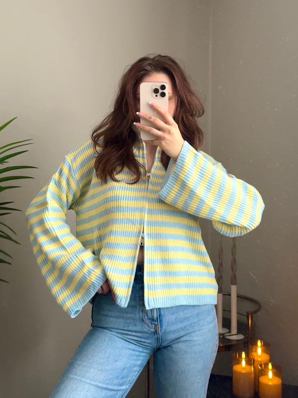 Zipper Jacke „Lou“, gestreift oder Basic