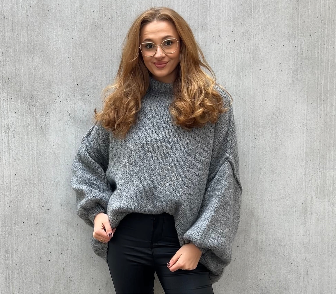 Oversized Pullover “Amalia”, dunkelgrau