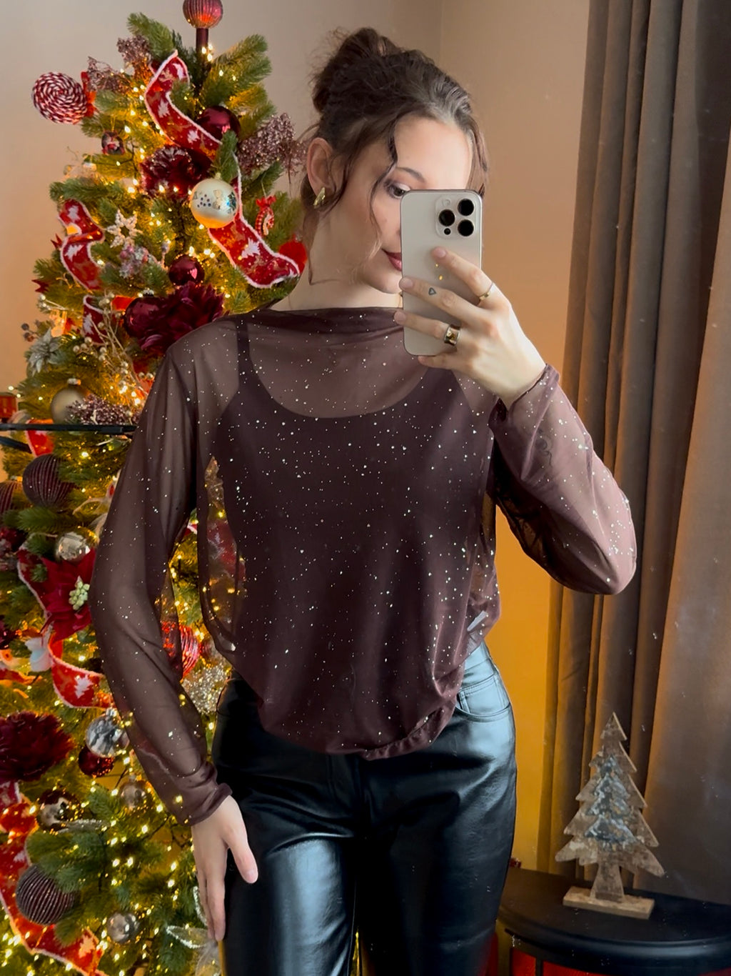 Transparentes Oberteil „Sparkle“