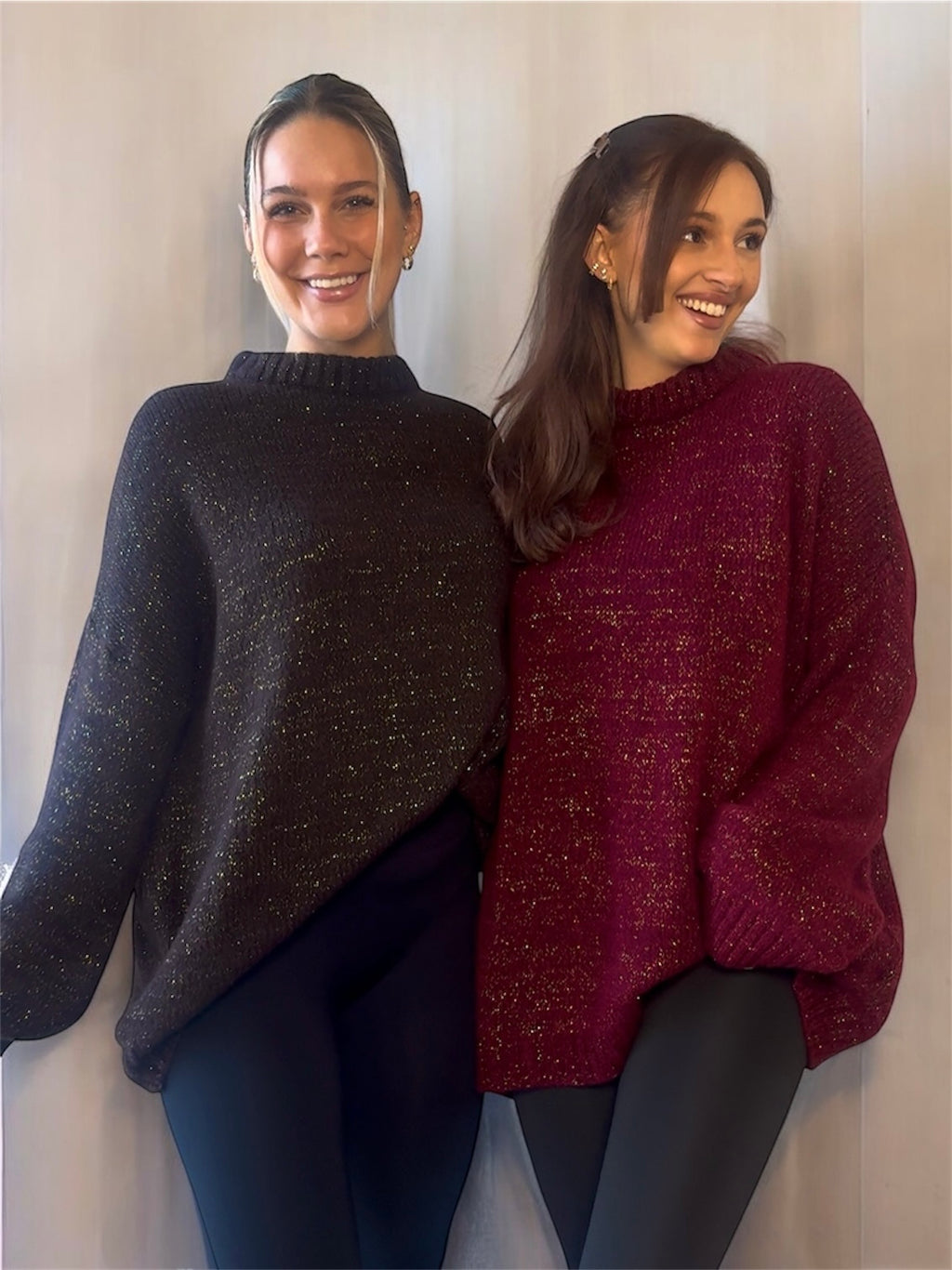 Oversize Glitzer Pullover