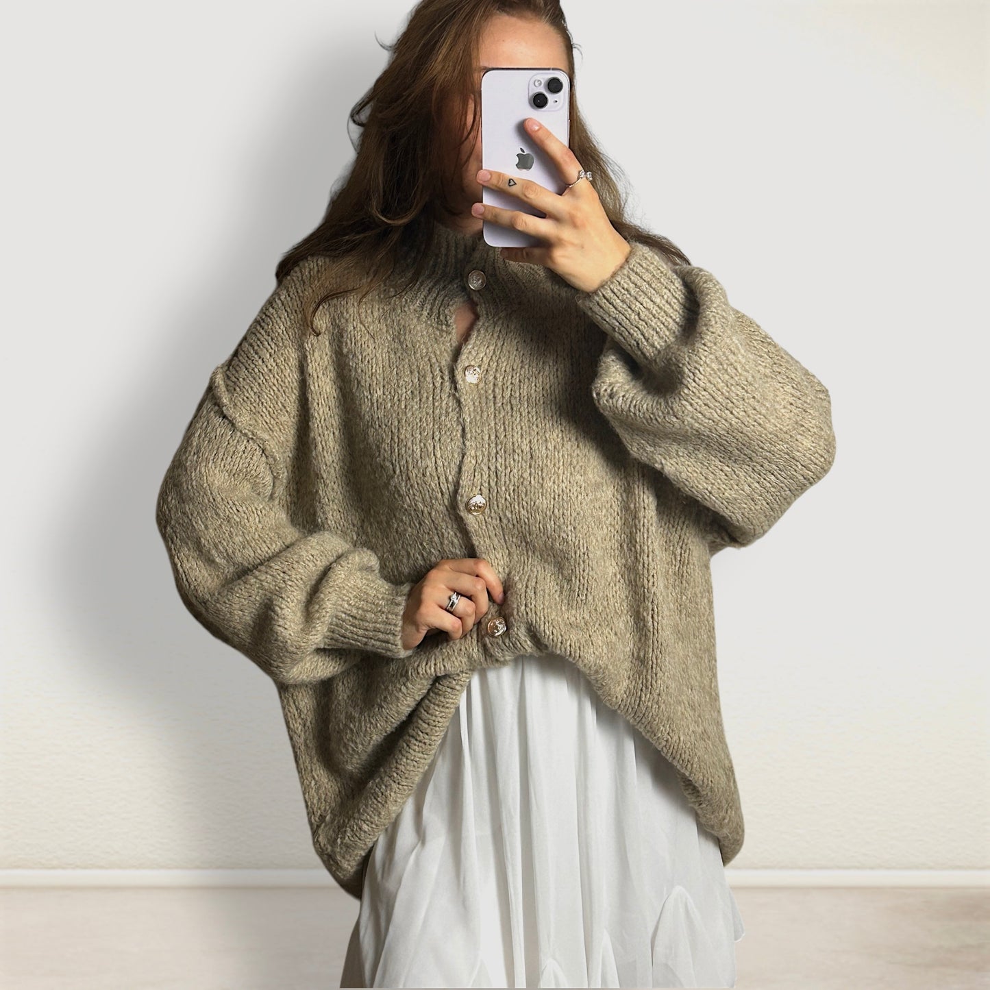 Trend Cardigan Blogger Cardigan mit goldenen Knöpfen