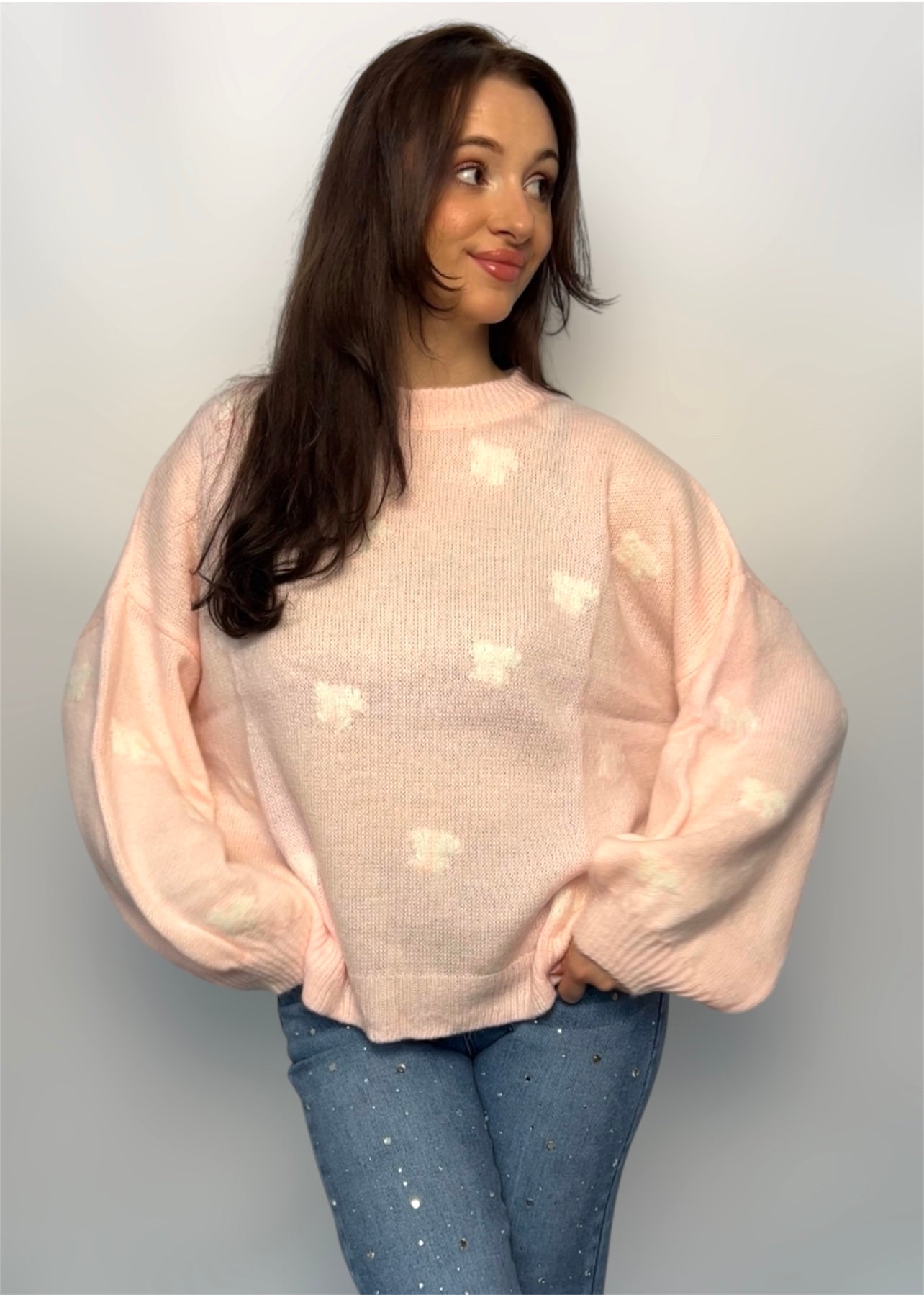 Oversize Pullover mit Schleifen