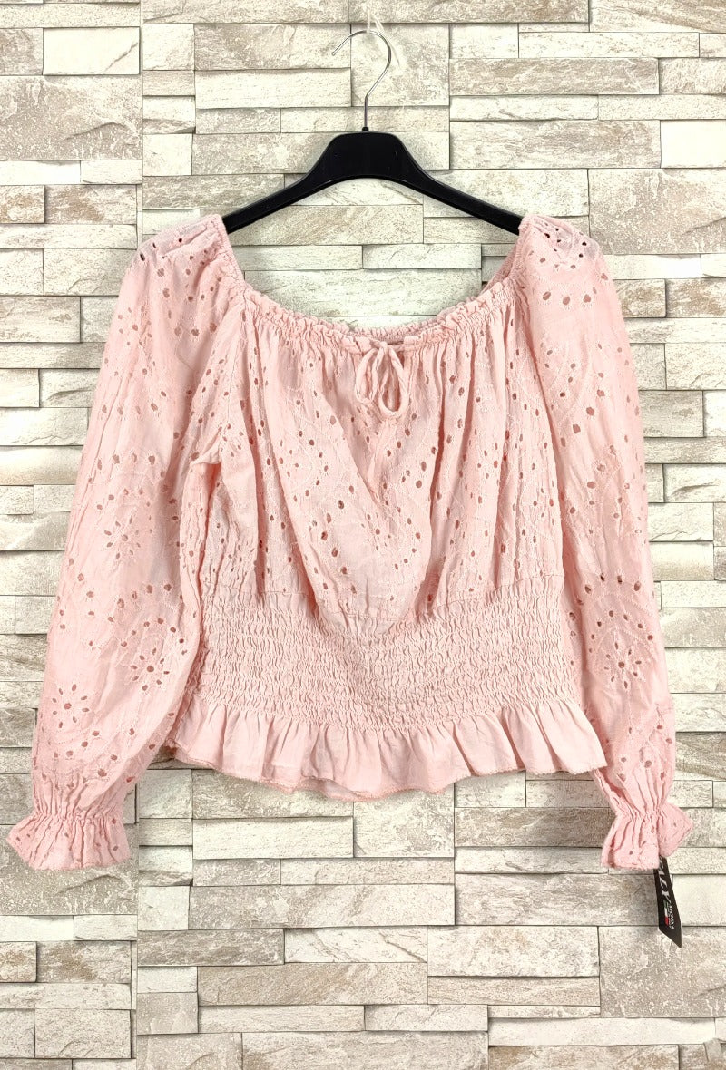 Spitzenbluse bauchfrei cropped Bluse 