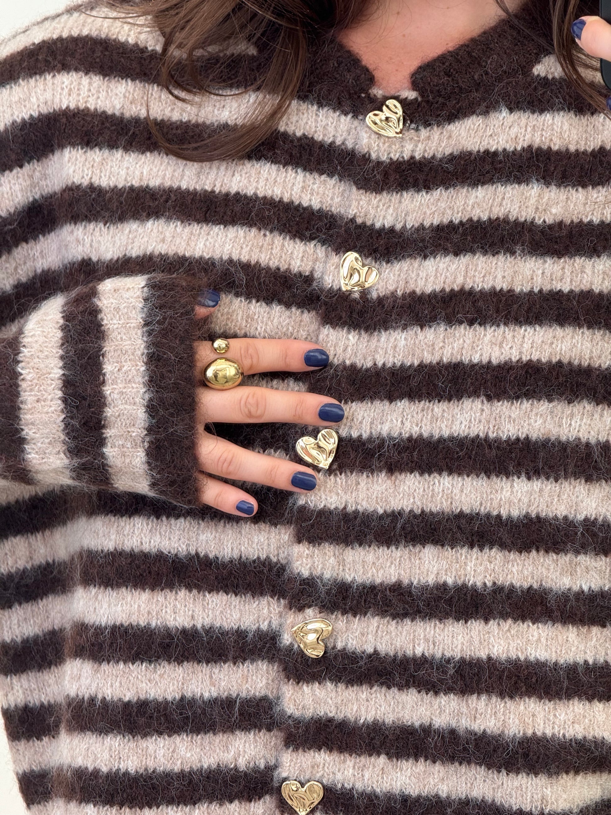 Strickjacke Stripes & Hearts