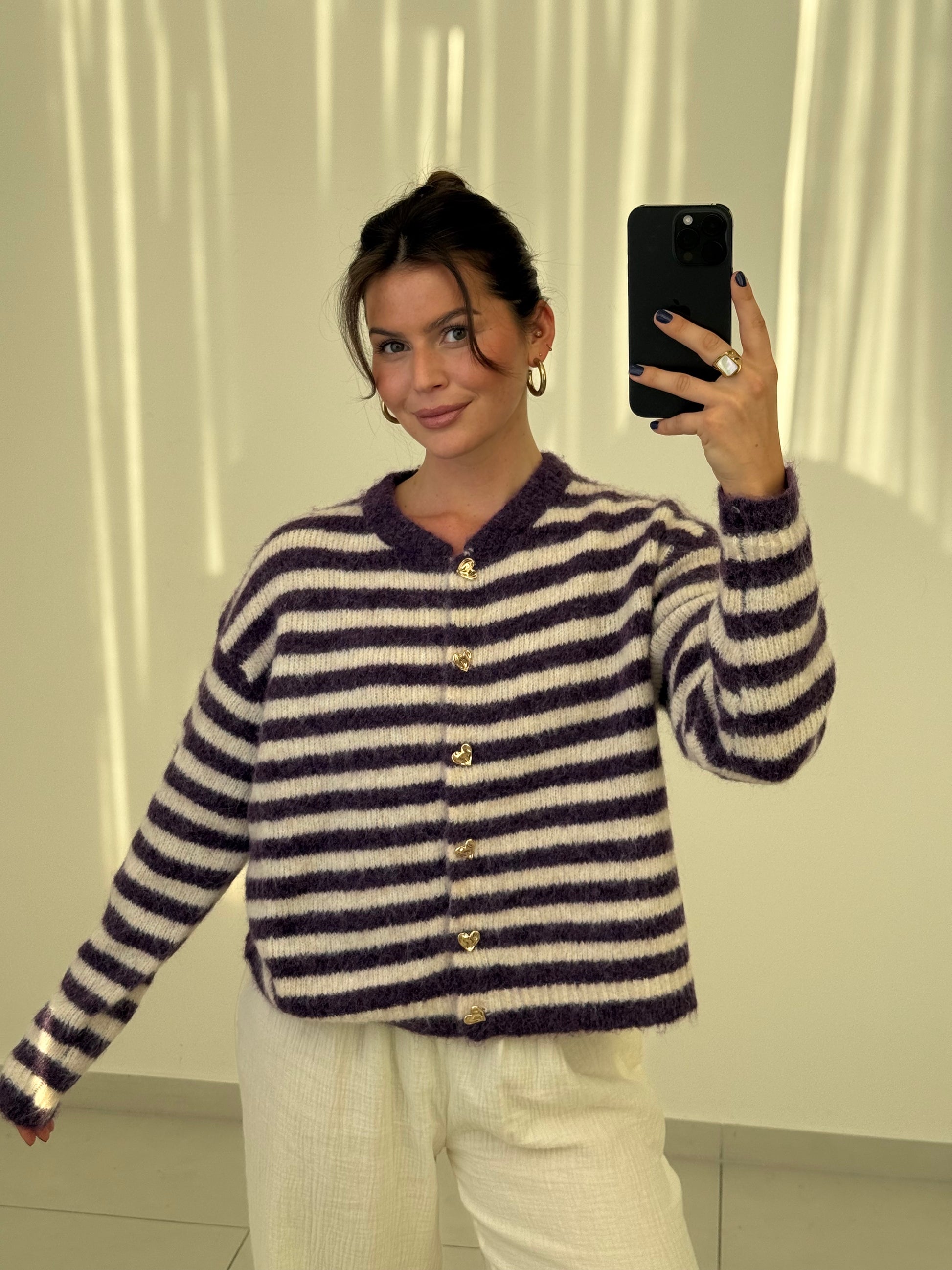Strickjacke Stripes & Hearts