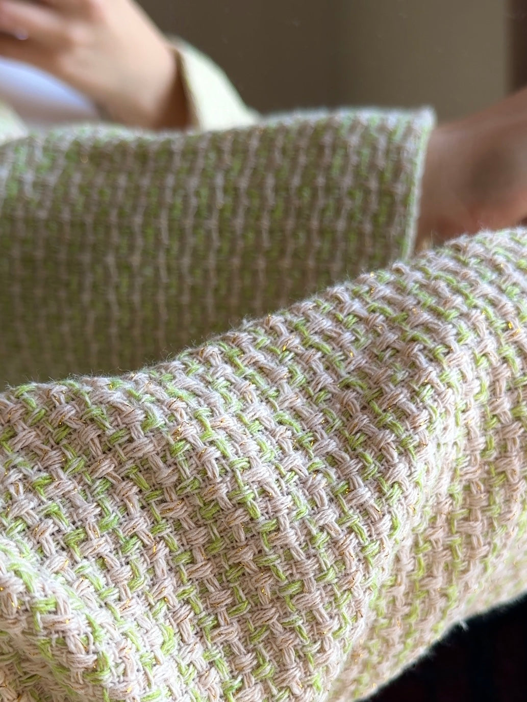 Tweed Blazer mit Kapuze