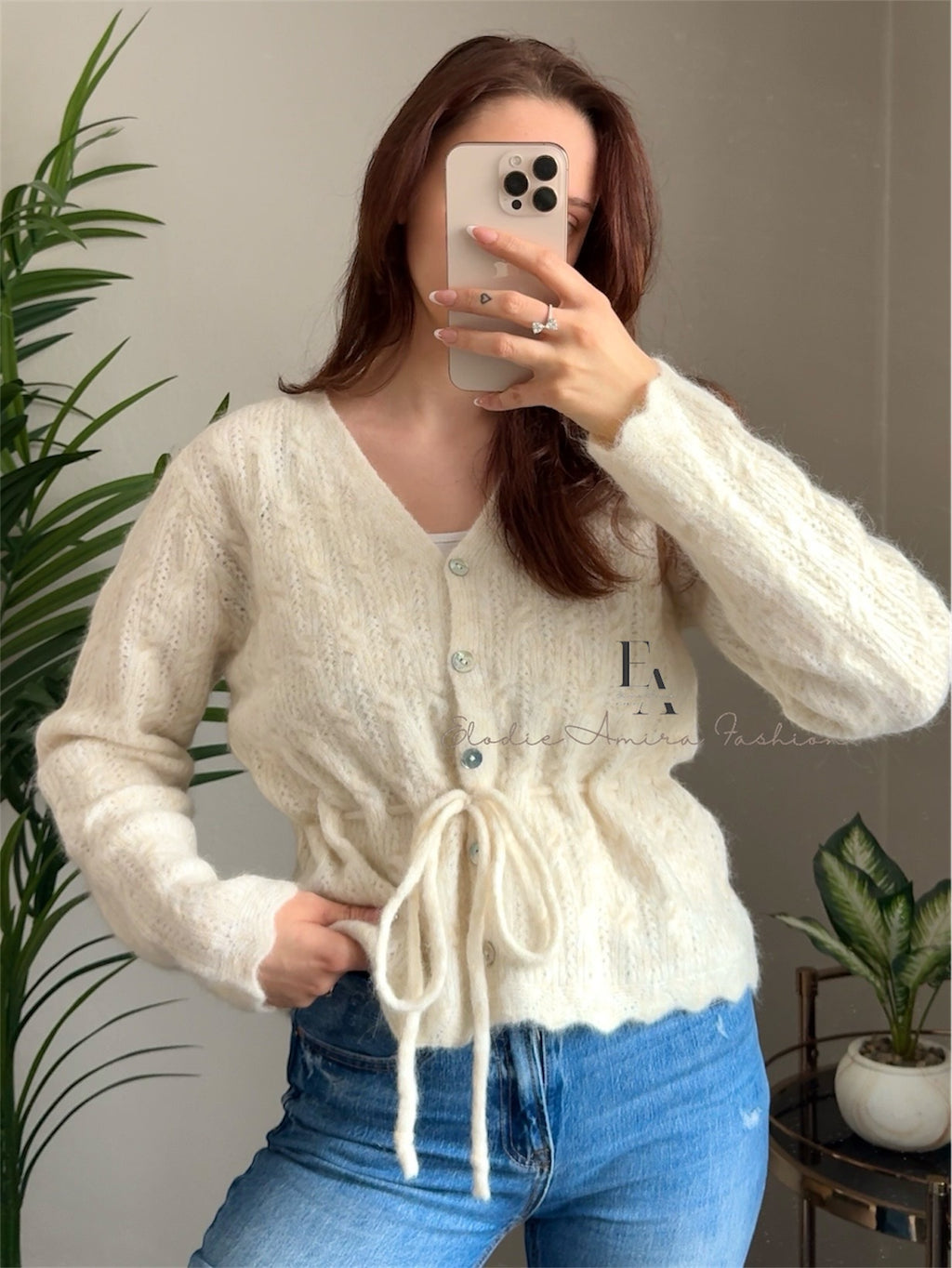 Strickjacke „Debby“ beige