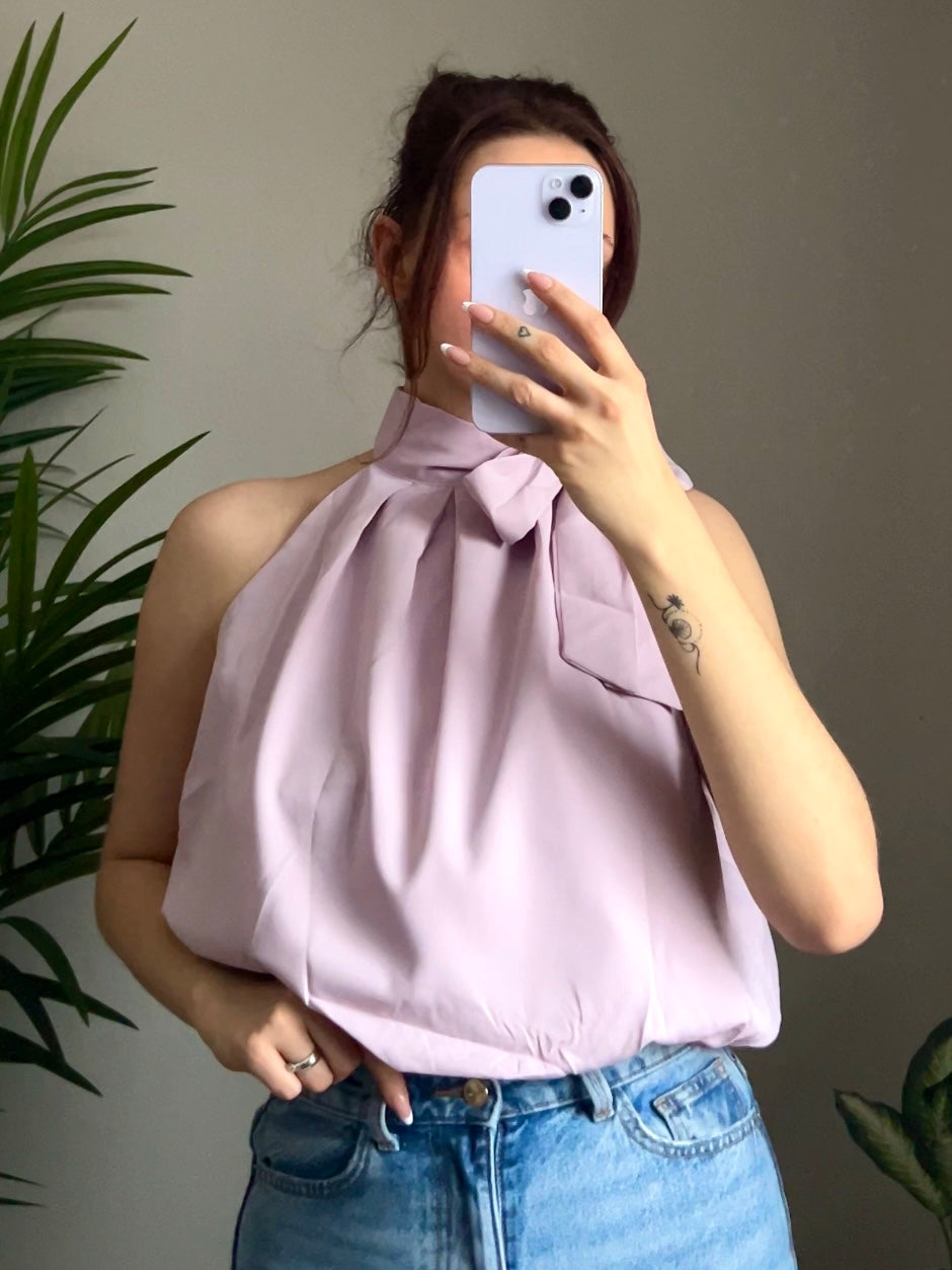 Neckholder Ballon Bluse