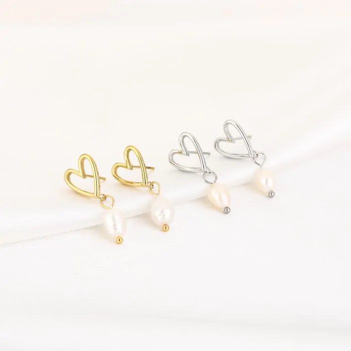 Ohrringe mit Herz Silber/gold