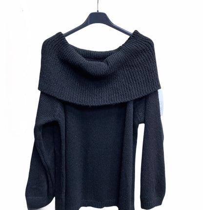 Off shoulder Pullover “Belle”, schwarz