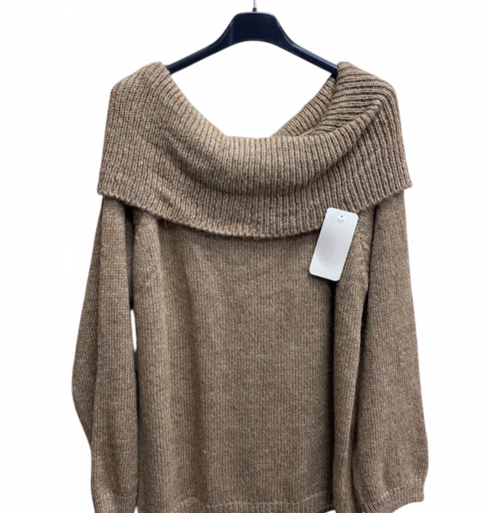 Off shoulder Pullover “Belle”, camel