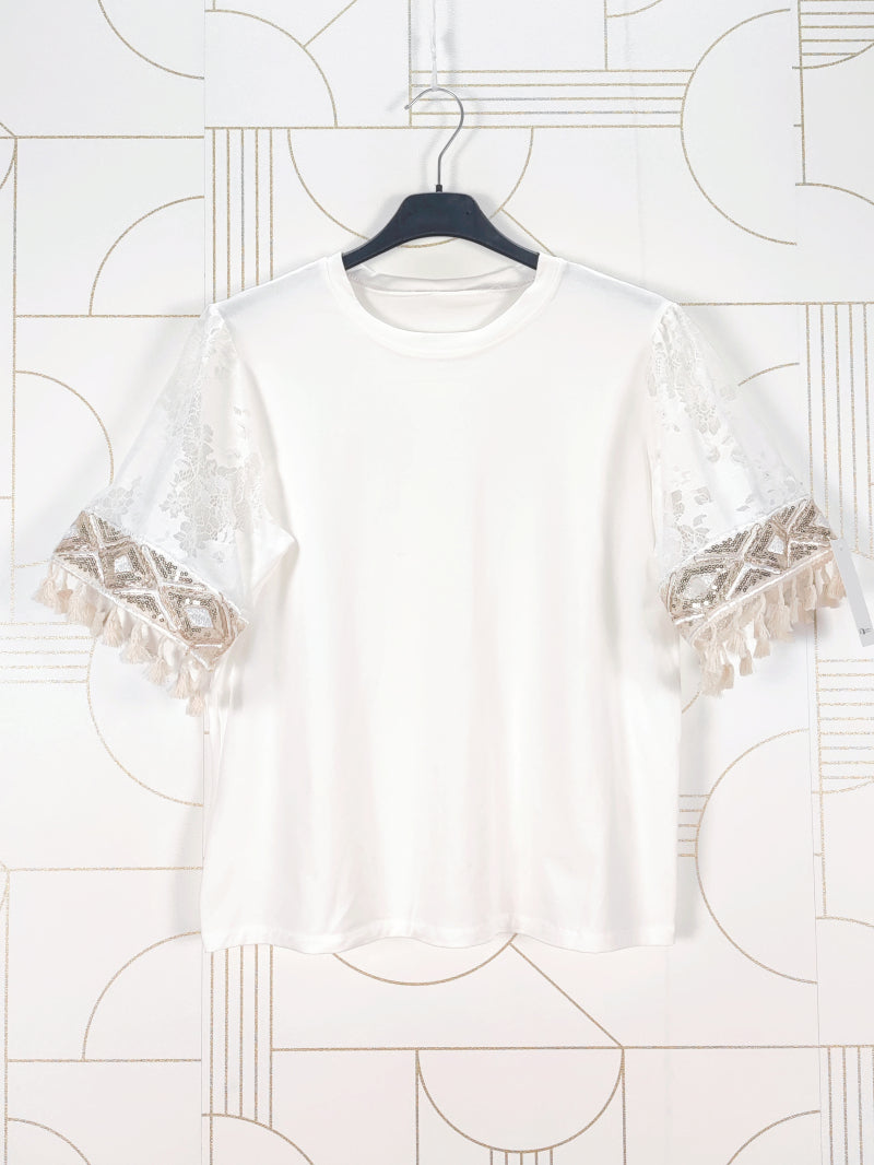 Boho t shirt mit Pailletten 