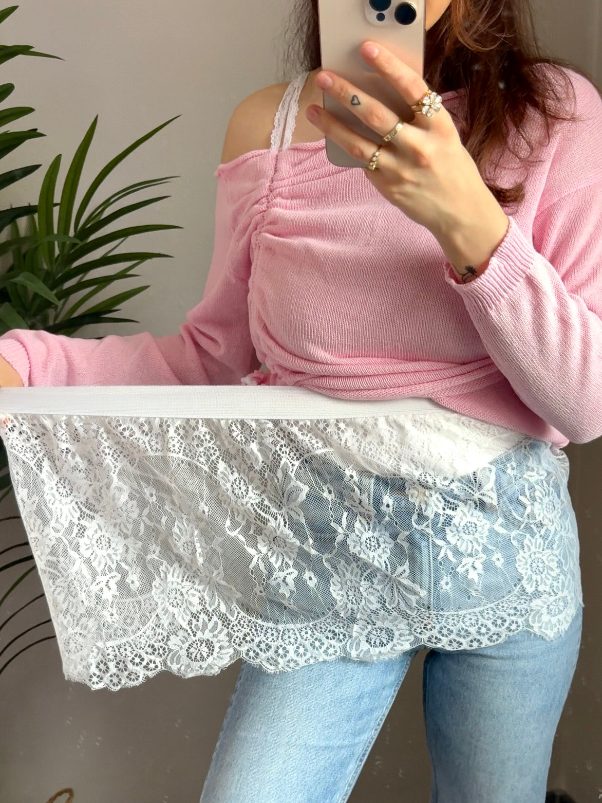 Blusenrock aus Spitze weiß