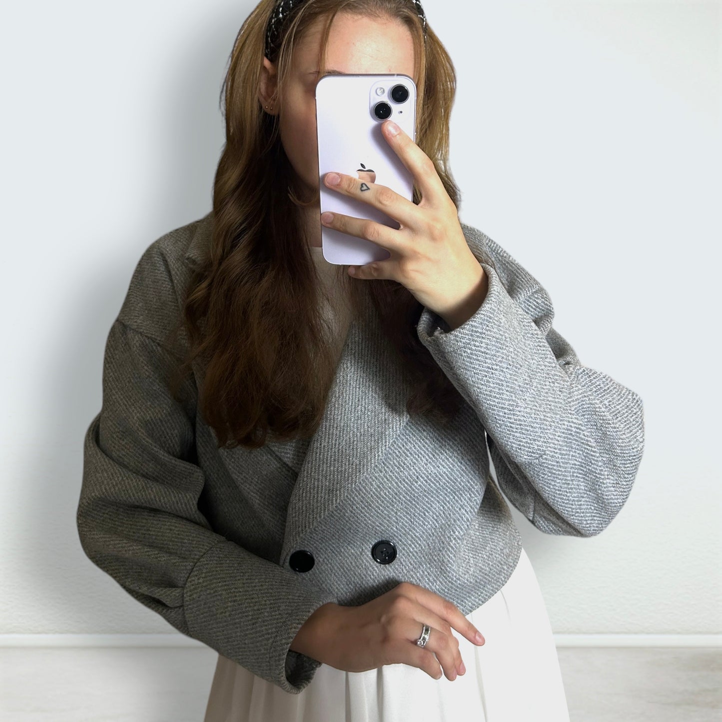 Graue Jacke Trenchcoat Style Blogger Jacke 