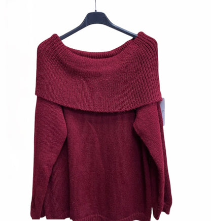 Off shoulder sweater “Belle”, burgundy