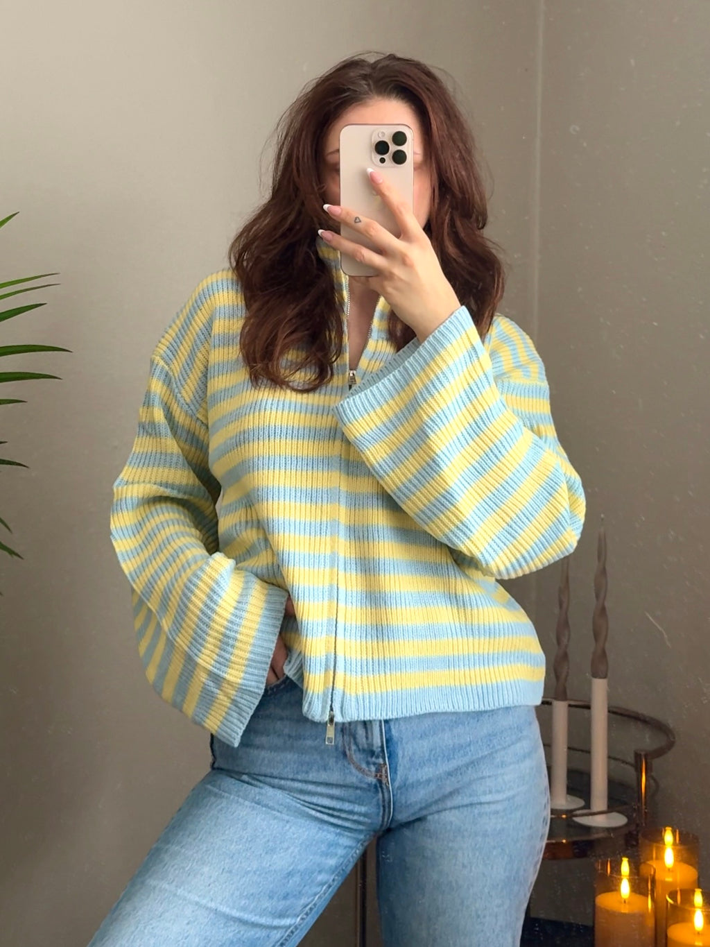 Zipper Jacke „Lou“, gestreift oder Basic