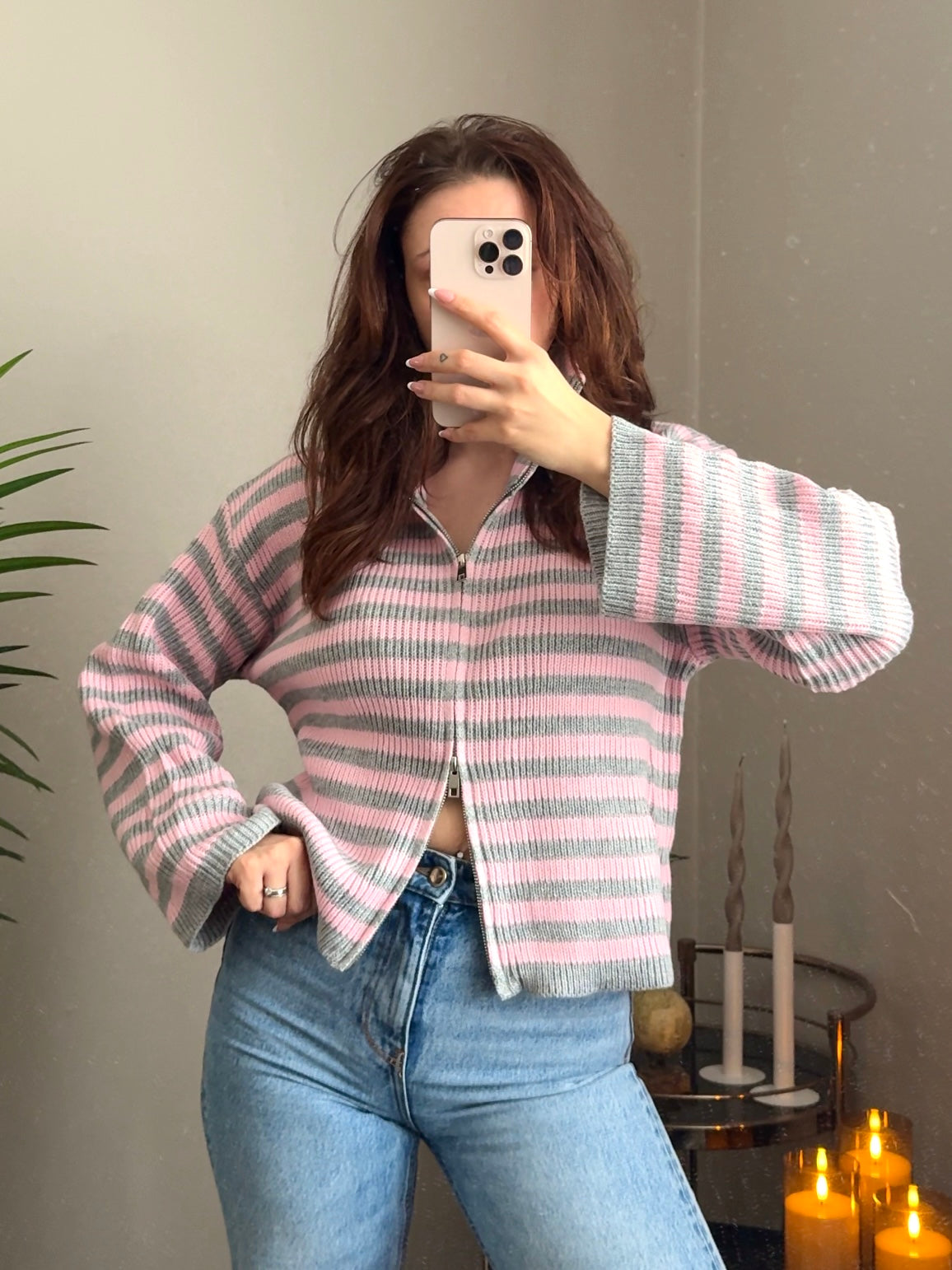 Zipper Jacke „Lou“, gestreift oder Basic