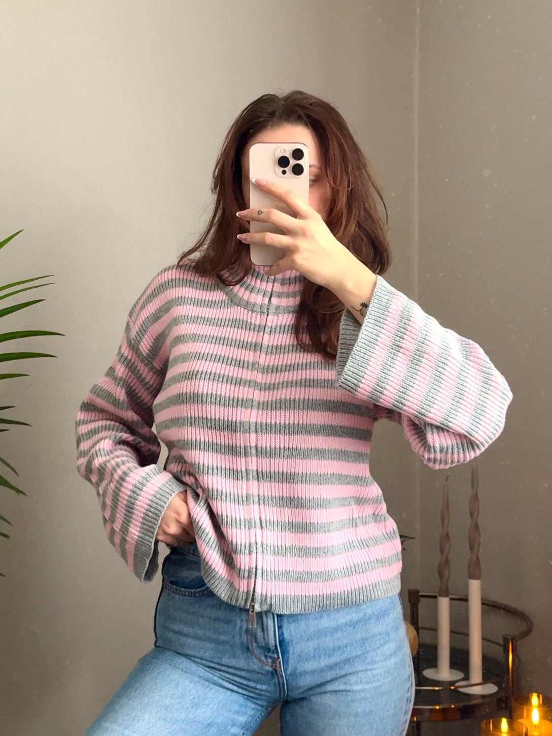 Zipper Jacke „Lou“, gestreift oder Basic