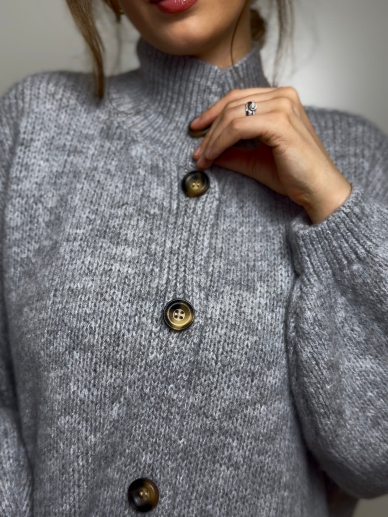 Oversize Cardigan grau