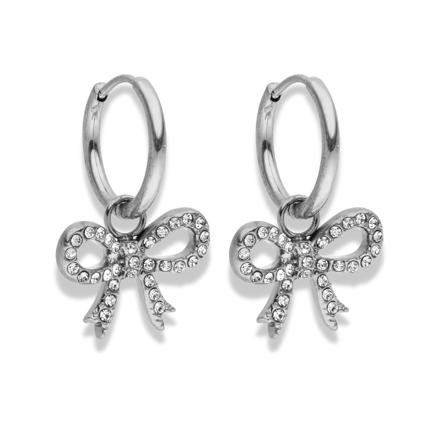 Pave Ribbon Huggie Ohrringe 14K vergoldet, versch. Farben