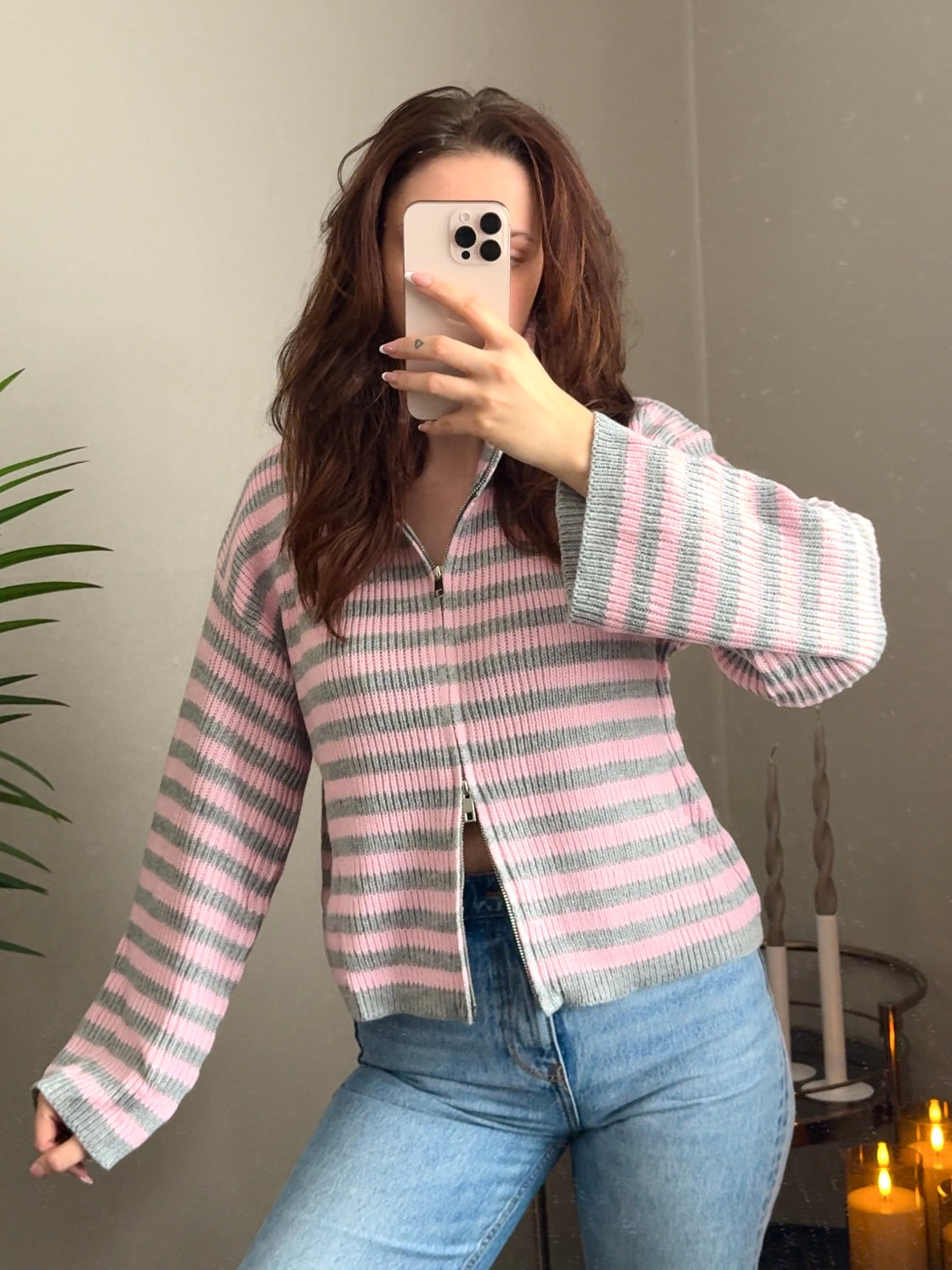 Zipper Jacke „Lou“, gestreift oder Basic