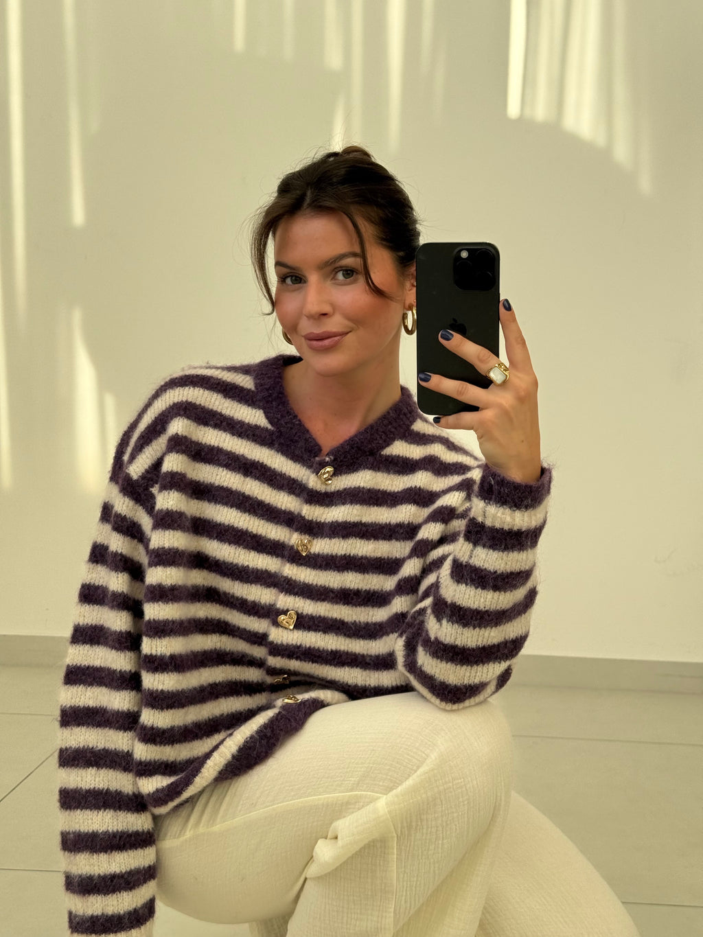 Strickjacke Stripes & Hearts