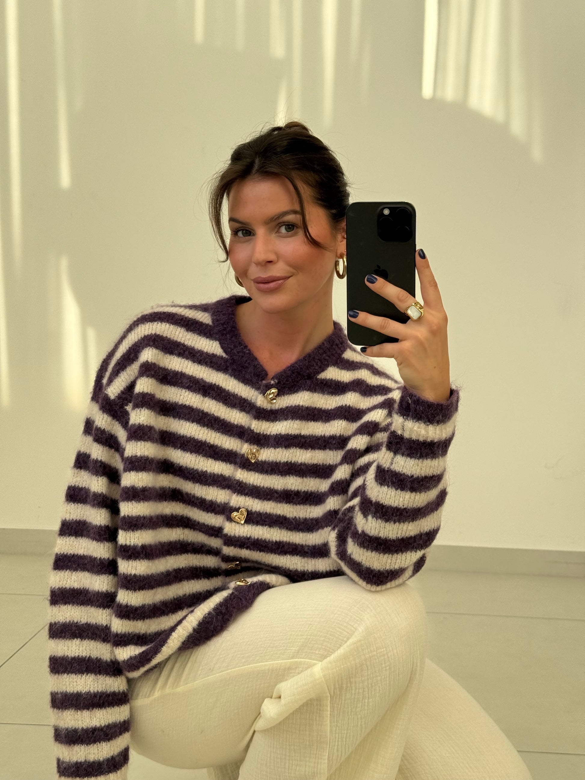 Strickjacke Stripes & Hearts