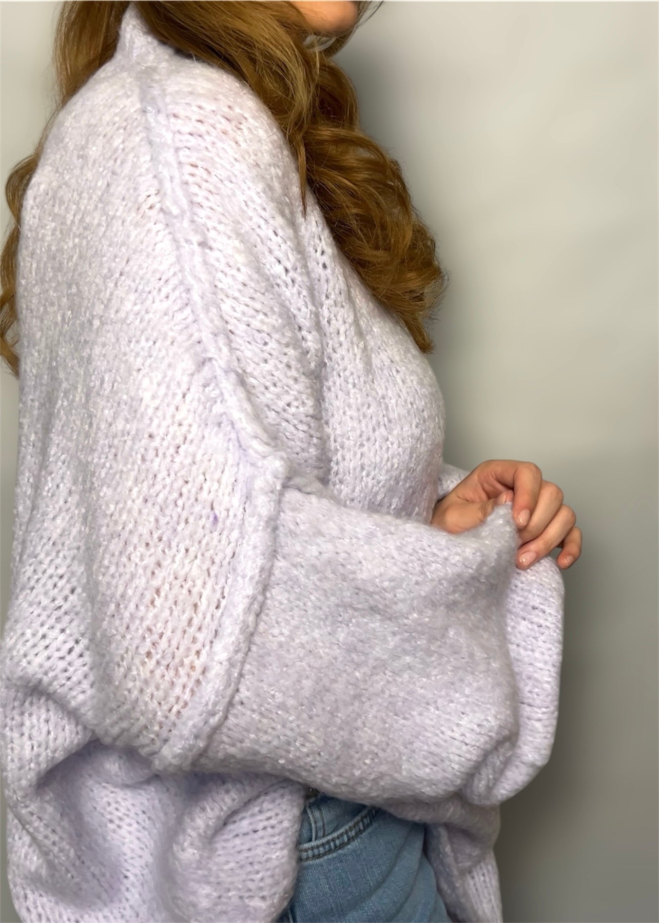 BreiterPullover mit dicken nähten Kuschelpullover 