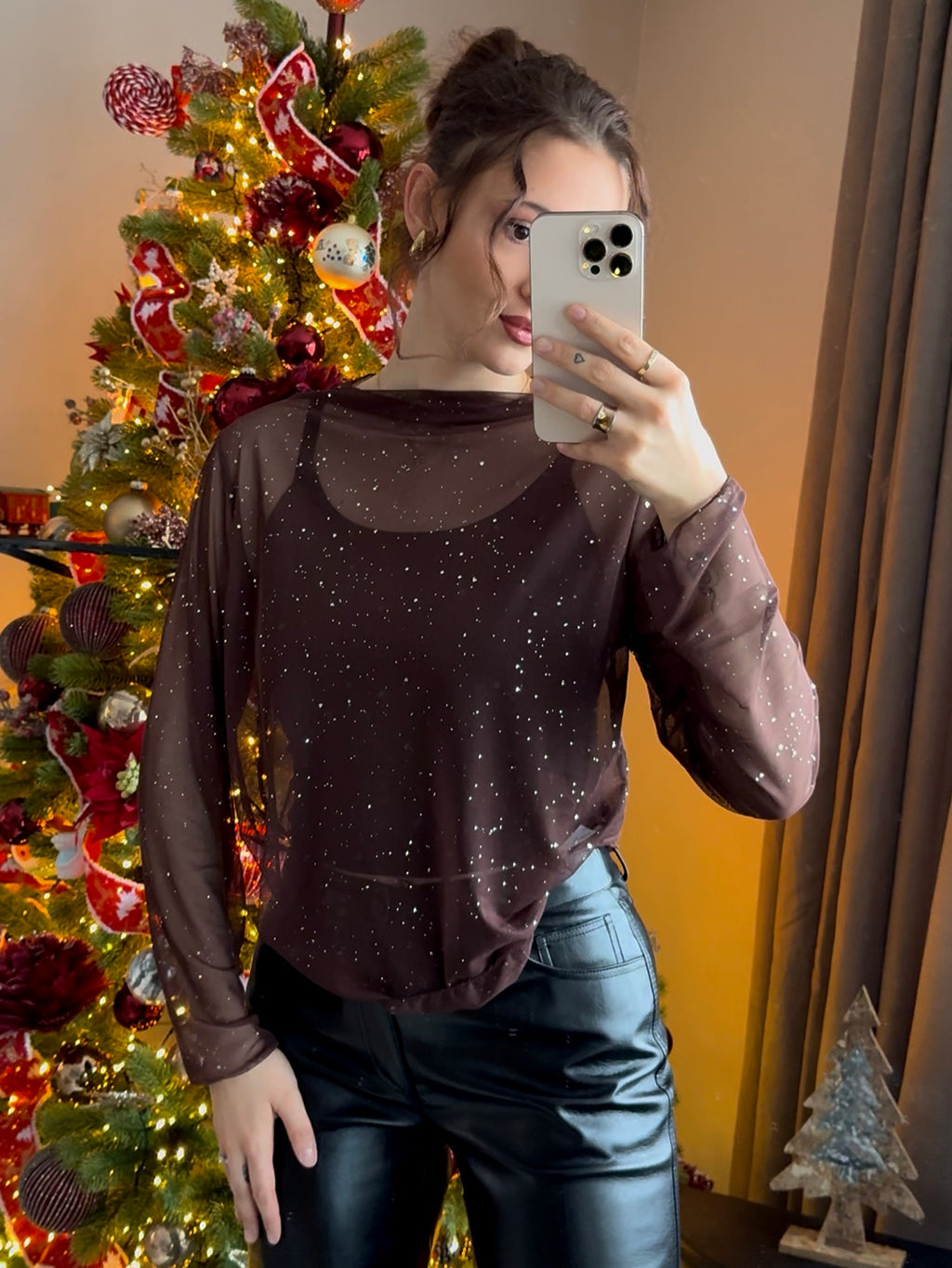 Transparentes Oberteil „Sparkle“