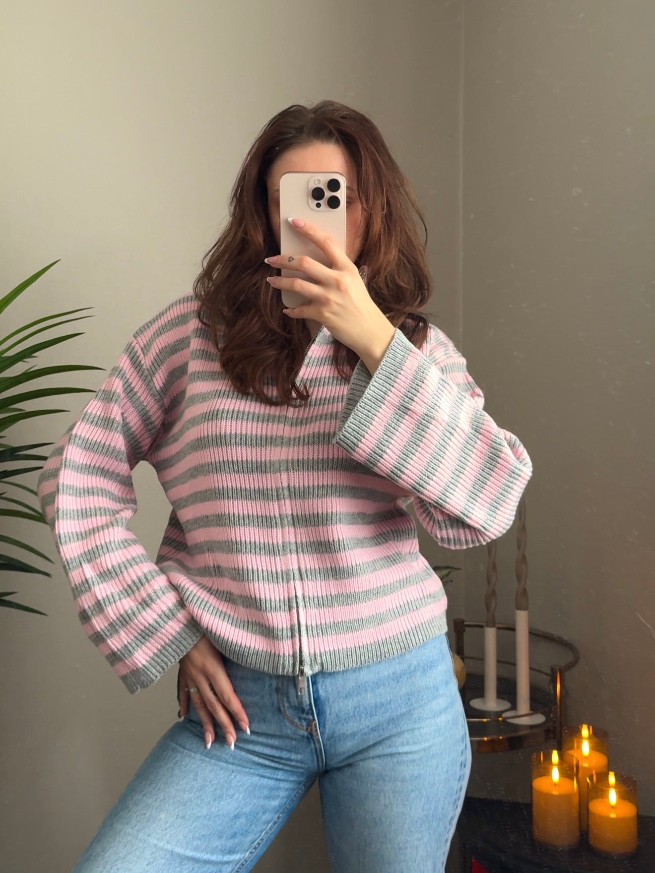 Zipper Jacke „Lou“, gestreift oder Basic