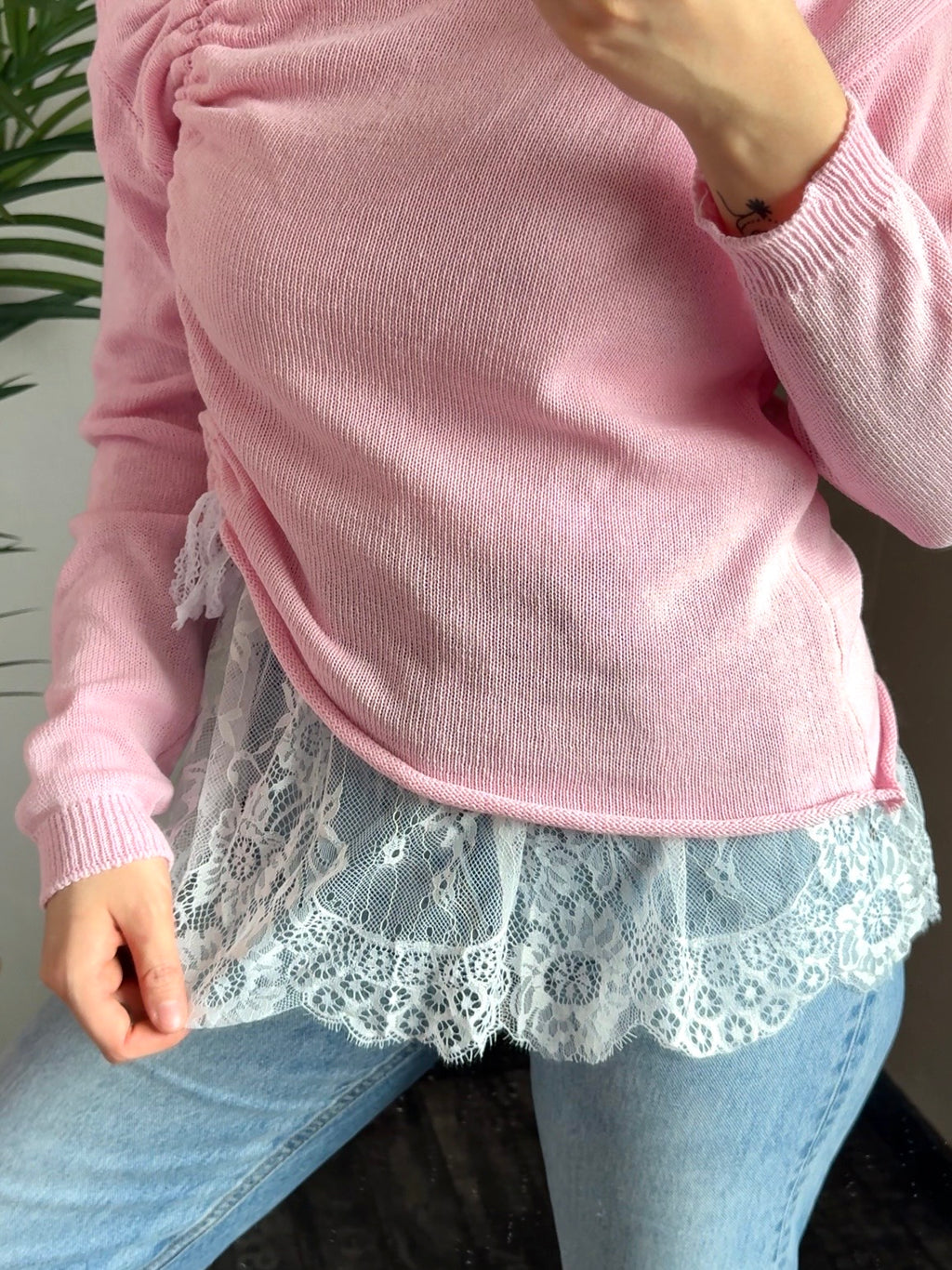 Blusenrock aus Spitze weiß