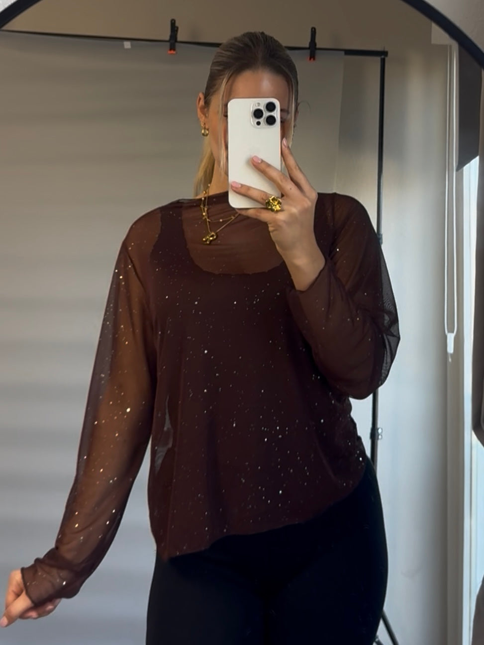 Transparentes Oberteil „Sparkle“