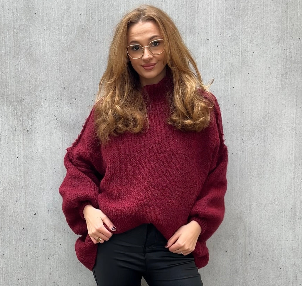 Oversized sweater “Amalia”, burgundy