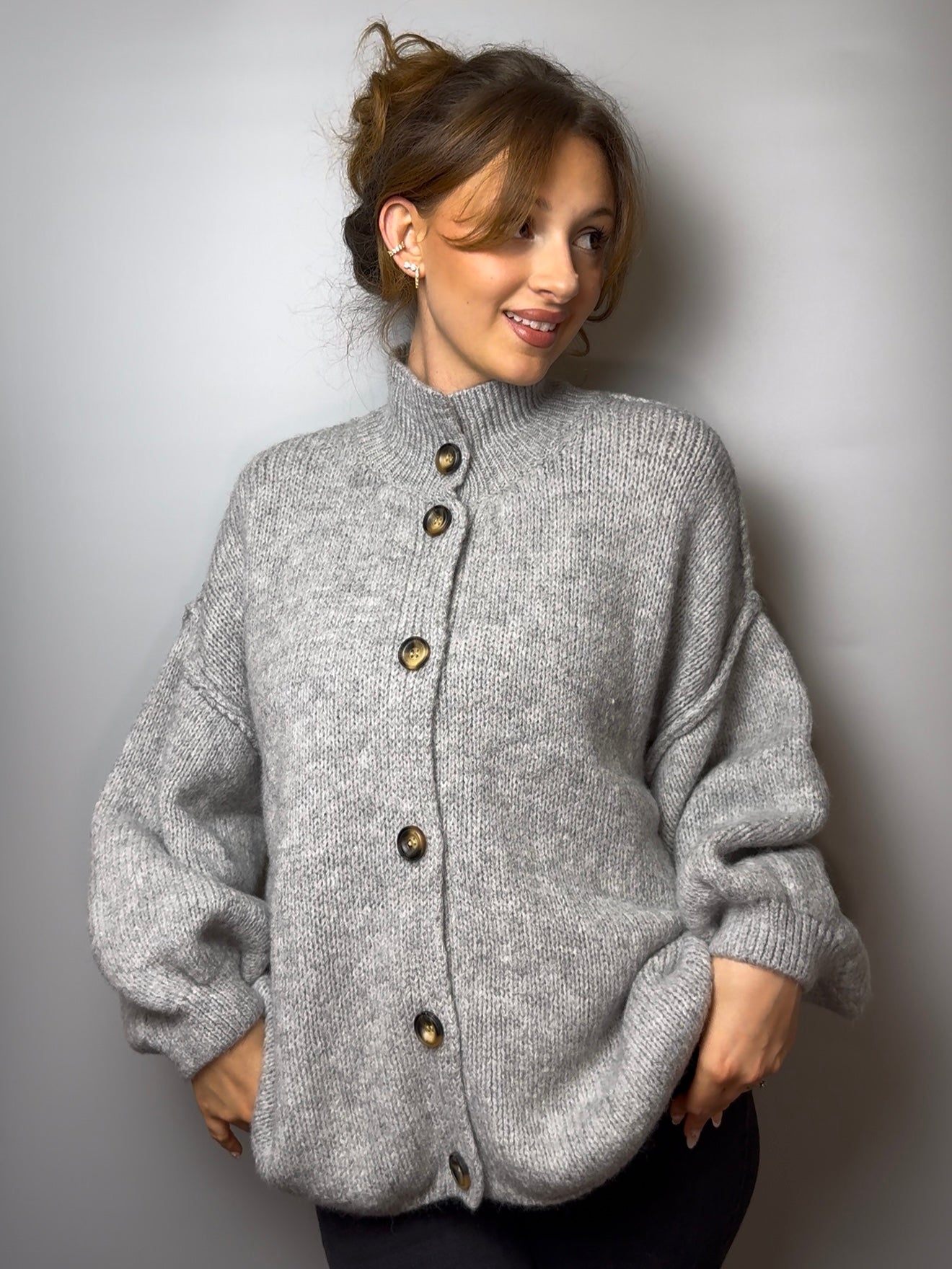 Oversize Cardigan grau