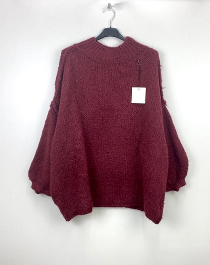 Oversize Pullover “Amalia”, burgunder