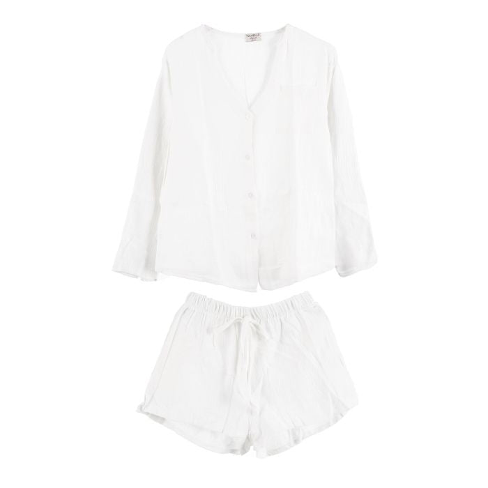 Musselin Pyjama weiß